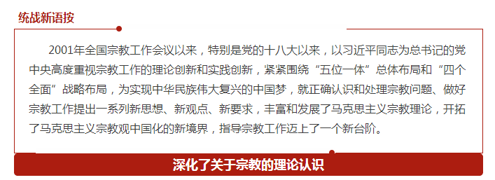 2001年以来党的宗教工作理论政策成就